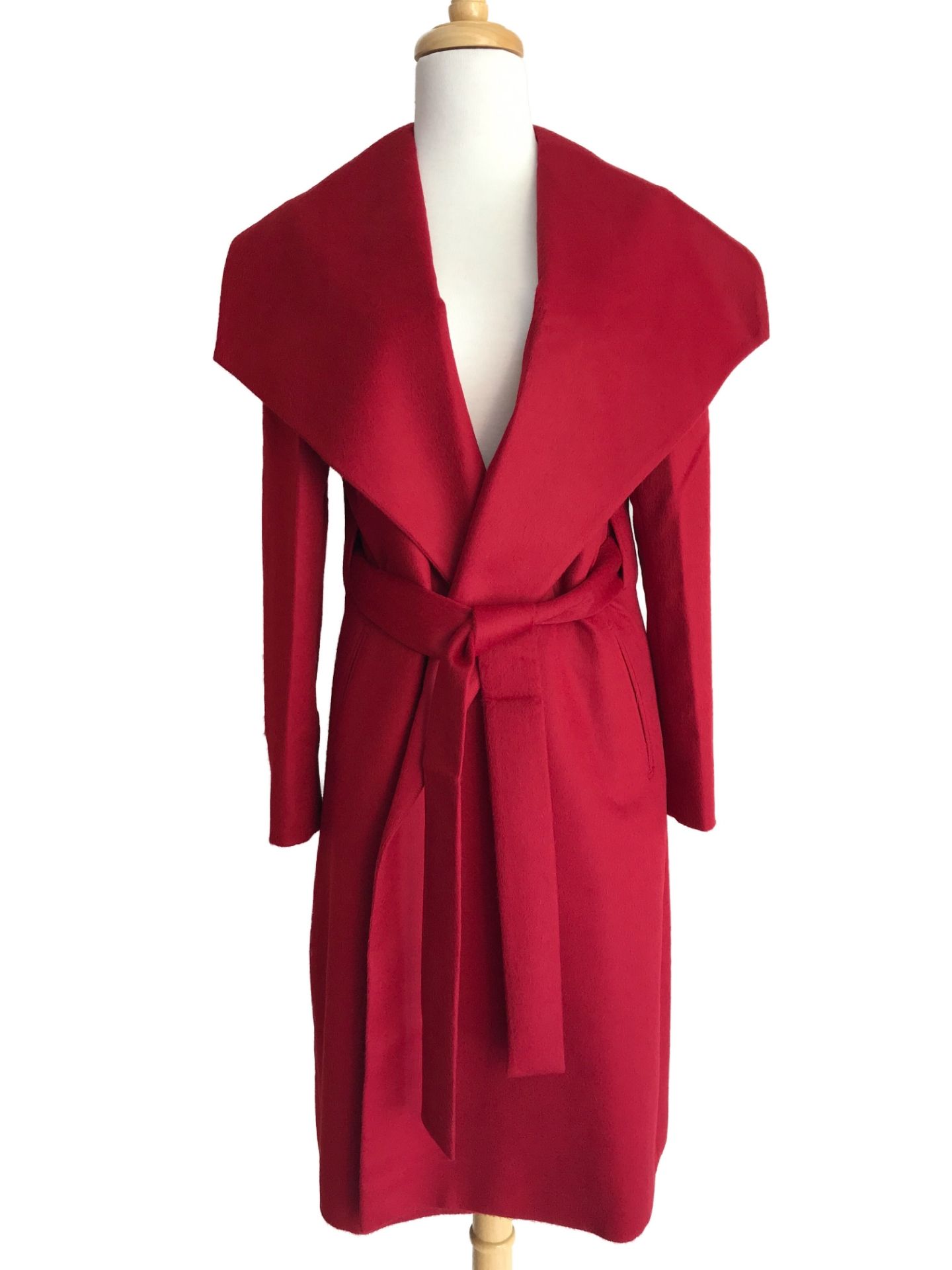 Belinda Drape Overcoat - Red Wine -1
