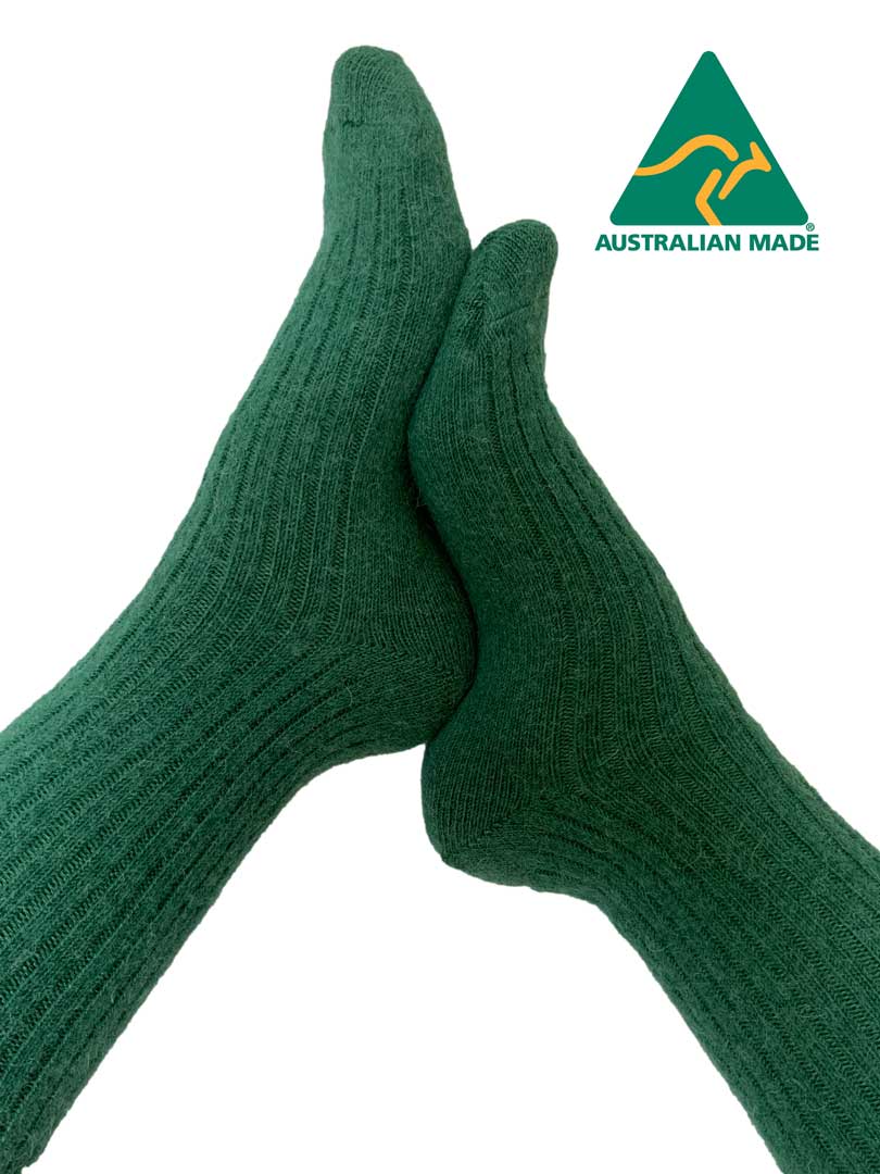 NEW - Alpaca Thick Comfort Sock - Hunter Green -1