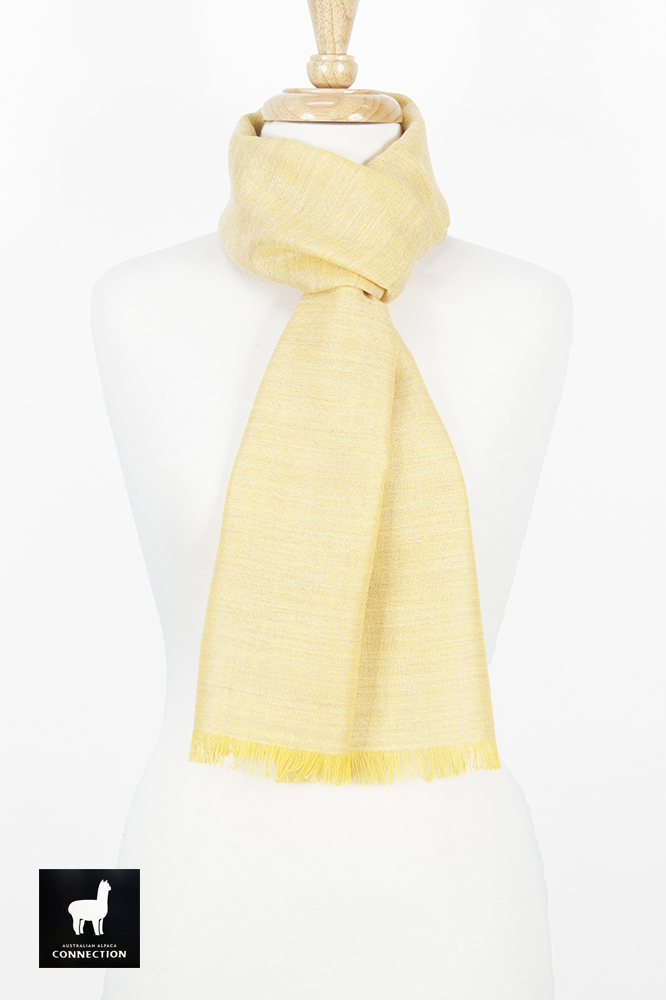 Alpaca & Silk Bi-Color Scarf - Yellow/Silver - 1
