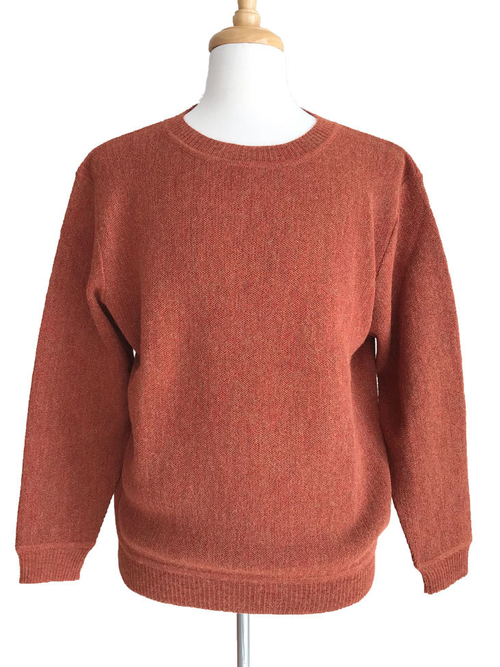 Ivan Crew Neck Links Sweater - Orange Melange - 1