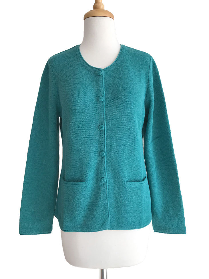 Leonor Links Crew Cardigan - Jade - 1