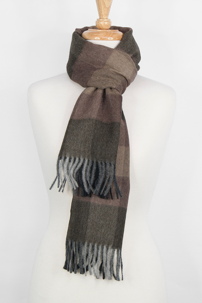 Alpaca Classic Scarf  Brown Multi - 1