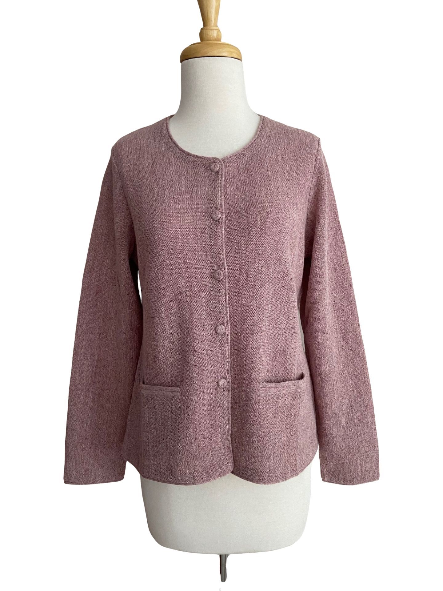 Leonor Links Crew Cardigan - Dusty Pink - 1