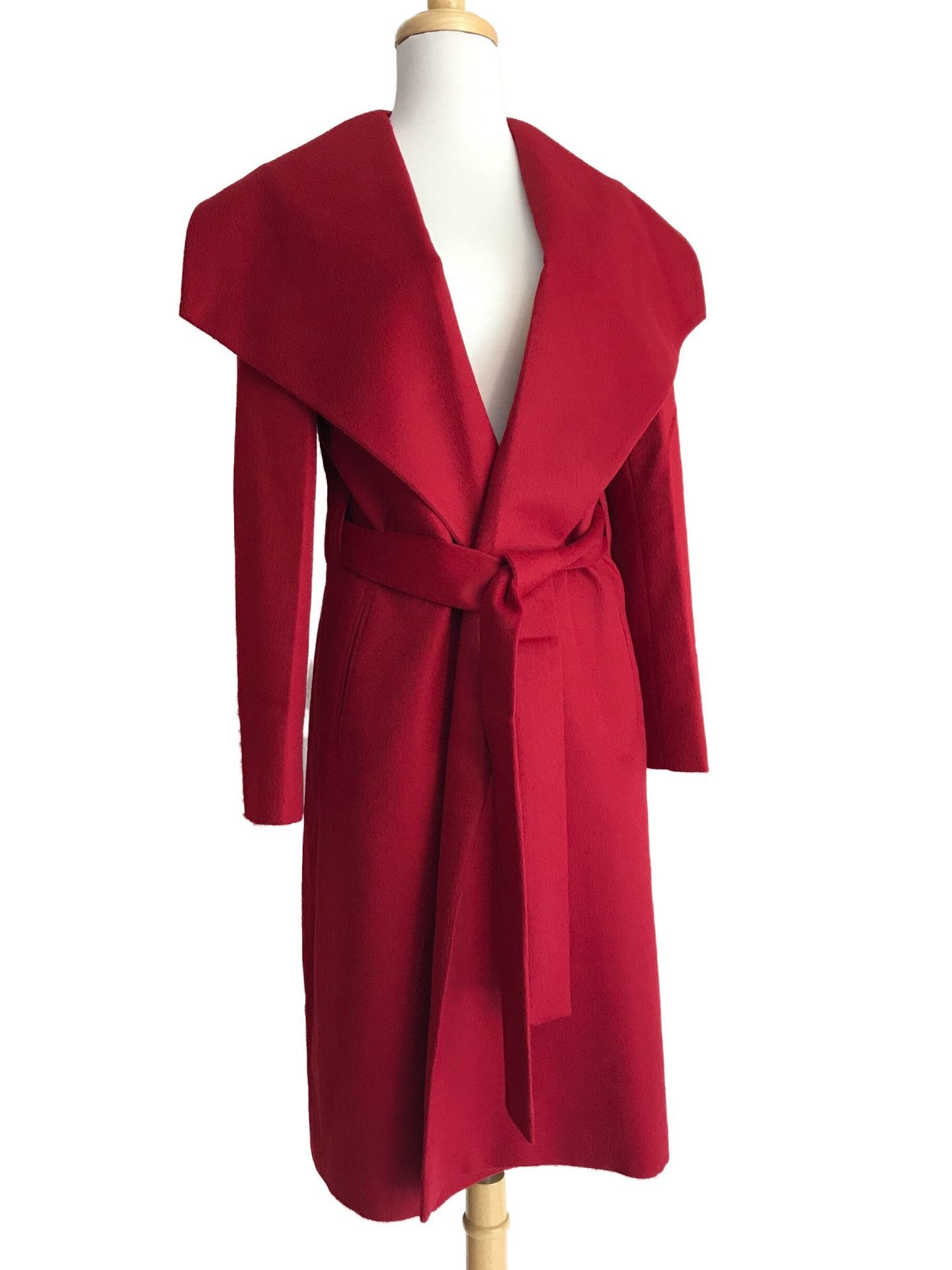 Belinda Drape Overcoat - Red Wine - 2