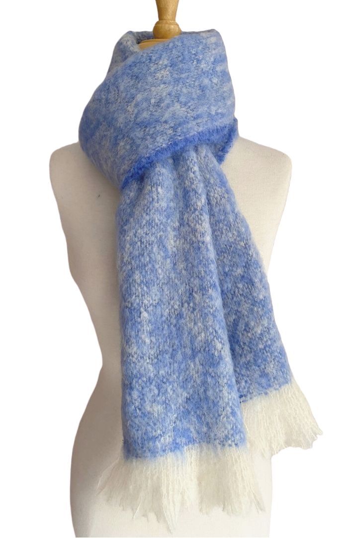 Alpaca Brushed Scarf - Pacific Blue - 1
