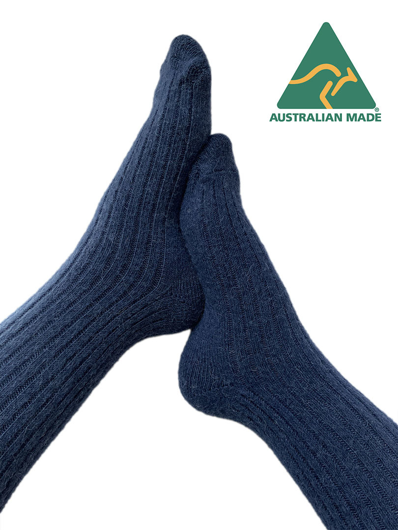 Alpaca Thick Comfort Sock - Denim - 1