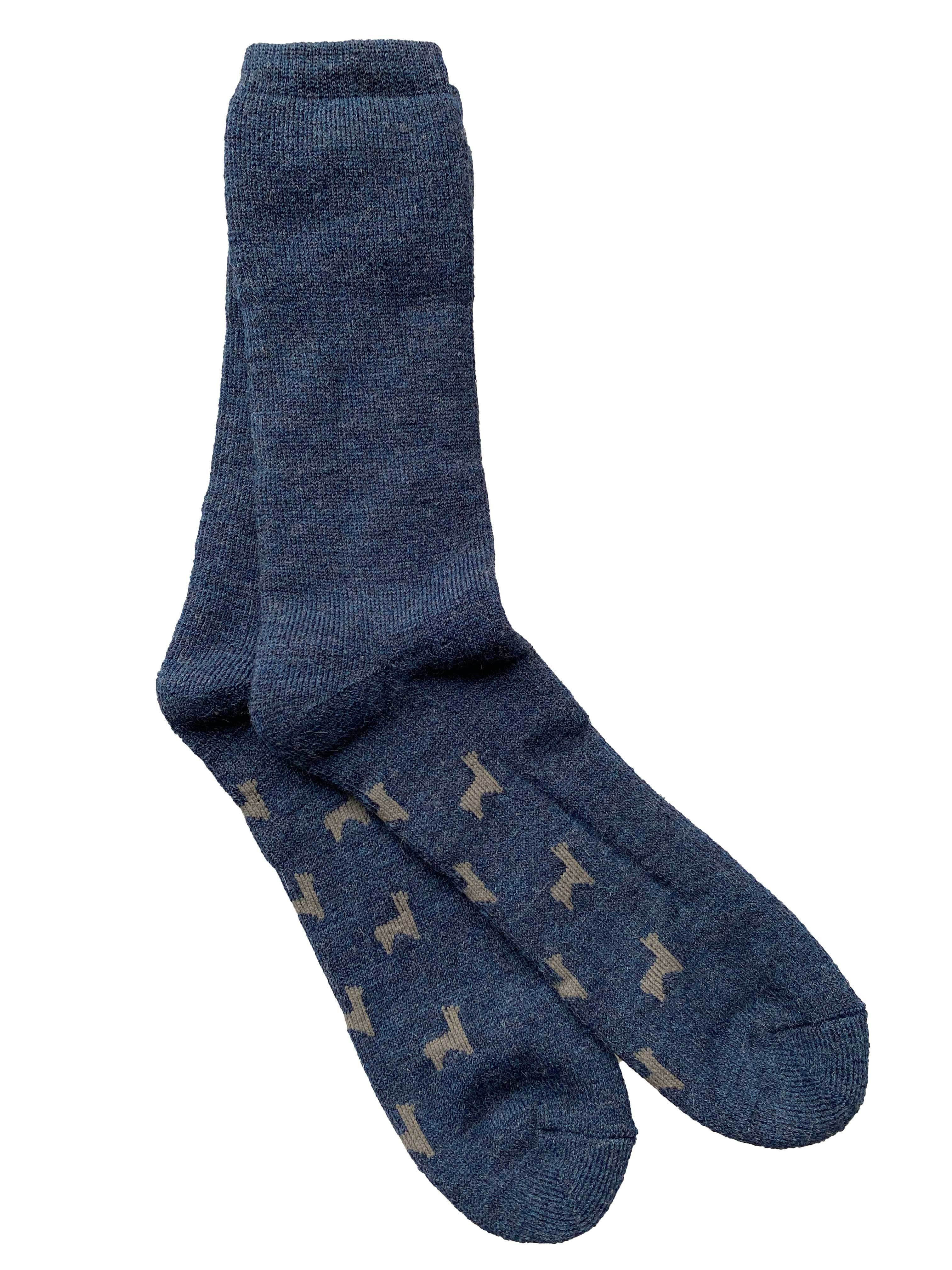 Outdoor Thick Alpaca Socks - Denim - 1