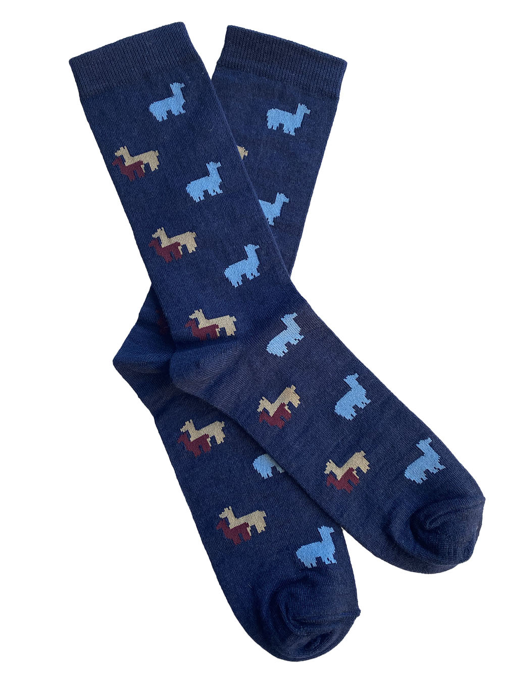 Alpaca & Silk Dress Sock - Blue Alpaca - 1