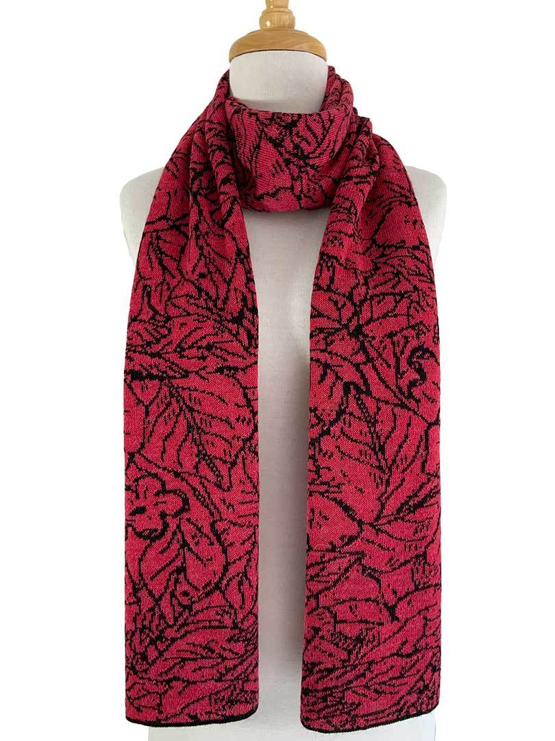 Abstract Jacquard Scarf - Watermelon/Black - 1