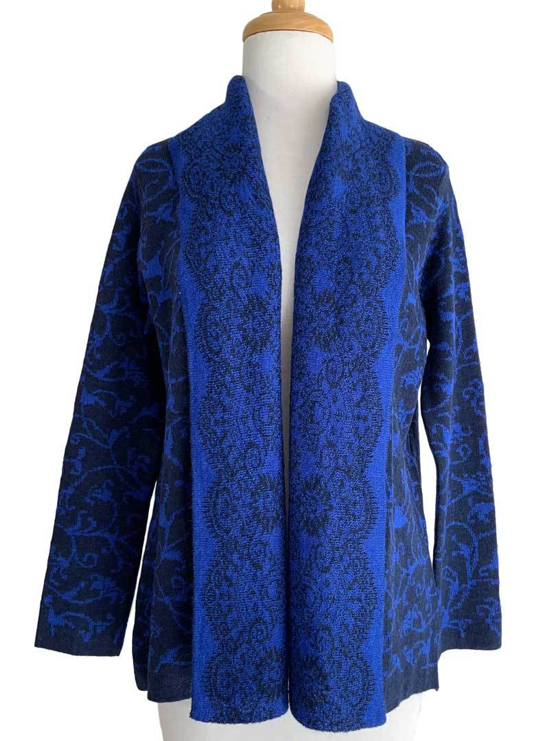 Eadie Jacquard Cardigan Cobalt/Navy - 1