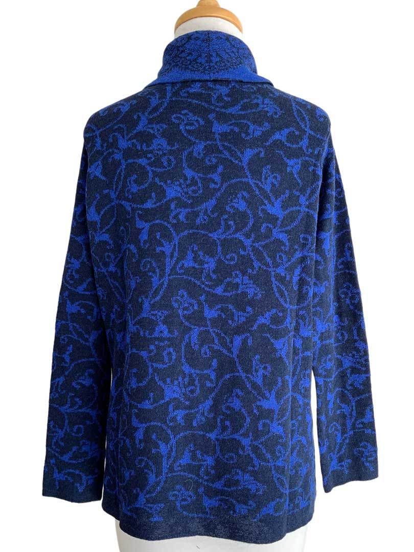 Eadie Jacquard Cardigan Cobalt/Navy - 2