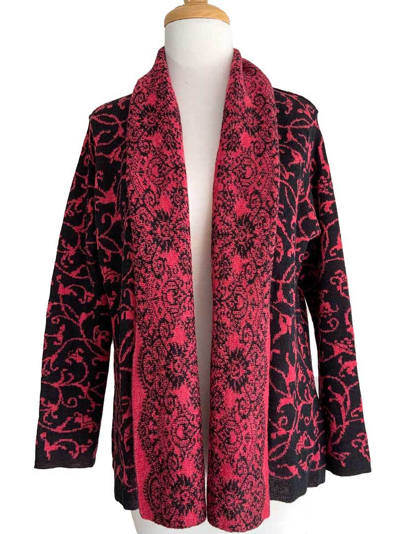 Eadie Jacquard Cardigan Watermelon/Black - 1