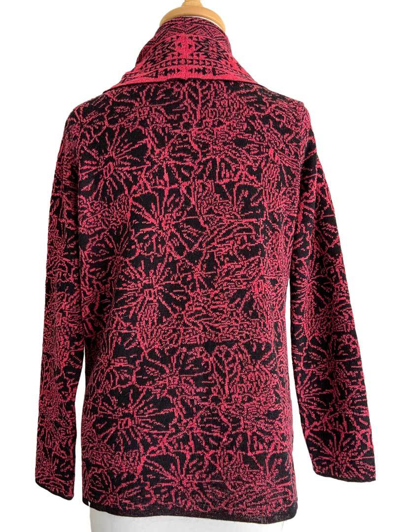 Abstract Jacquard Cardigan Watermelon/Black - 2