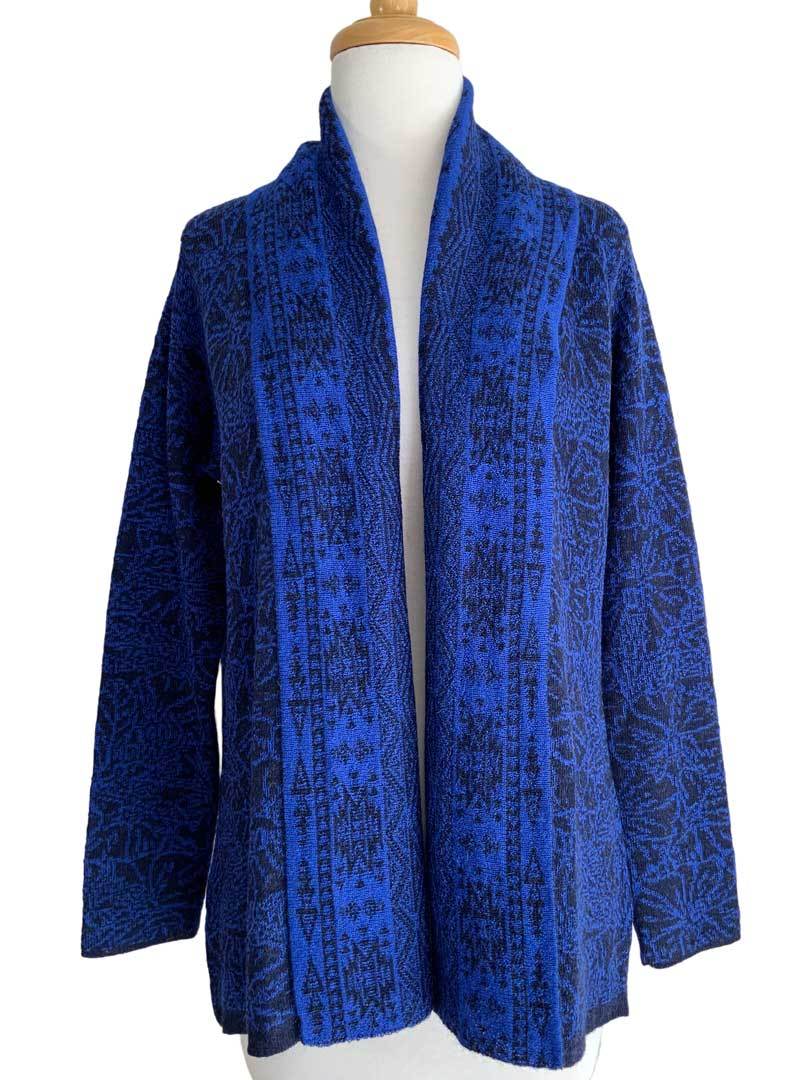 Abstract Jacquard Cardigan Cobalt/Navy - 1