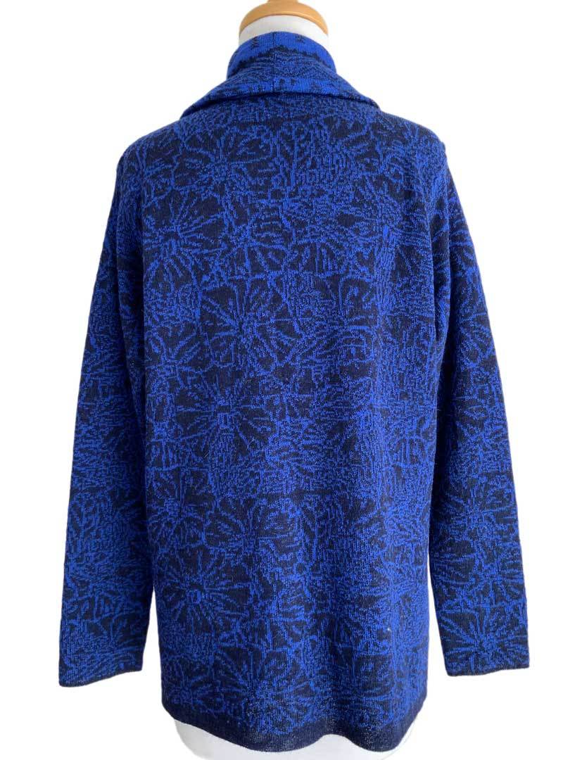 Abstract Jacquard Cardigan Cobalt/Navy - 2