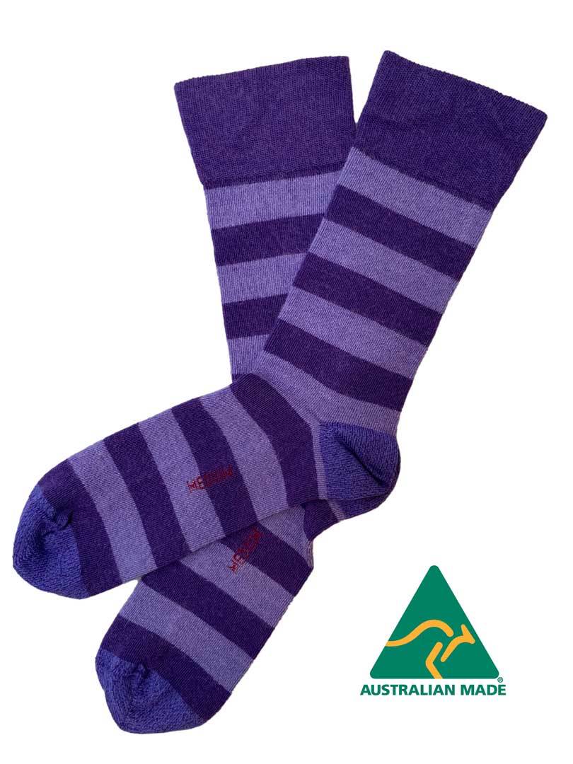 Alpaca & Merino Stripped Socks - Violet - 1