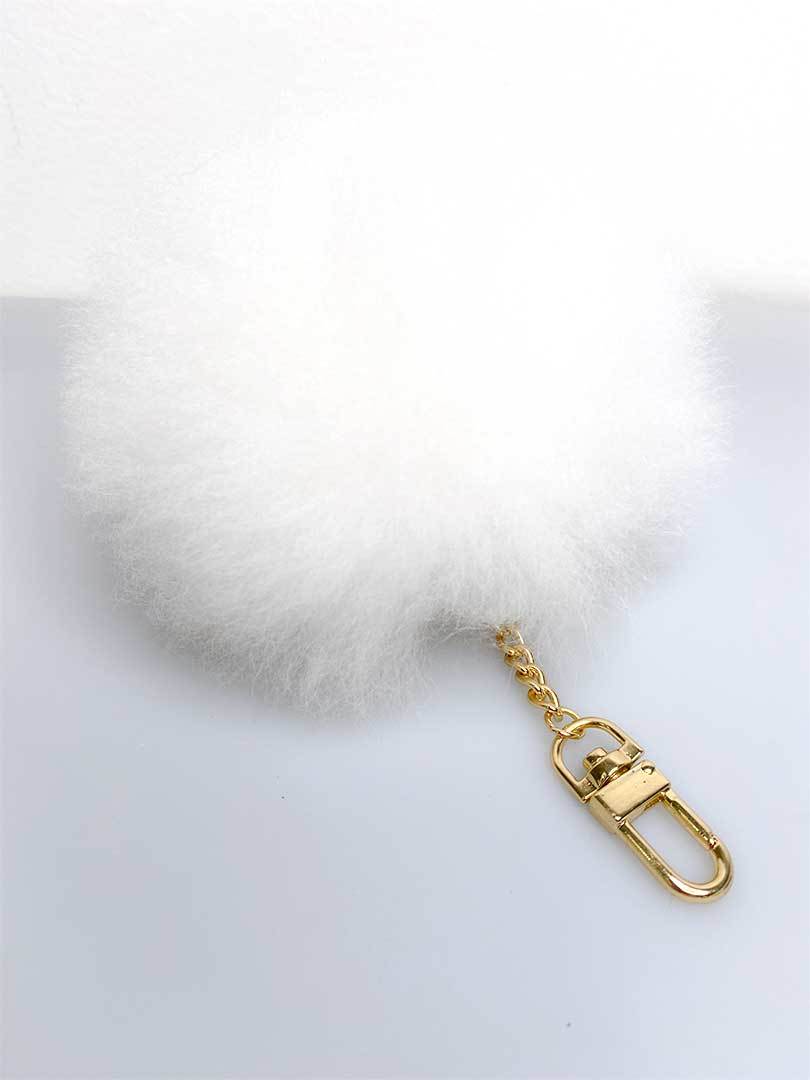 Alpaca Fur Pompom Keyholder - White - 1