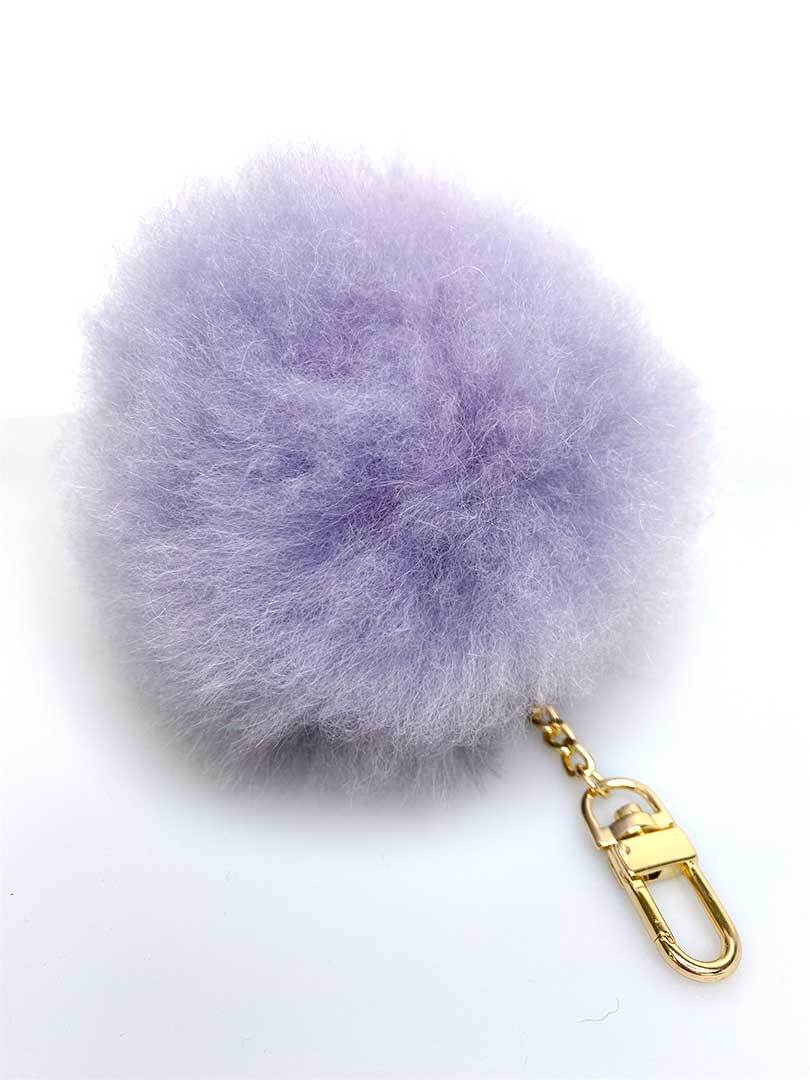 Alpaca Fur Pompom Keyholder - Lavender - 1