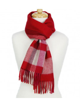 Alpaca Classic Scarf  Red Check - 1