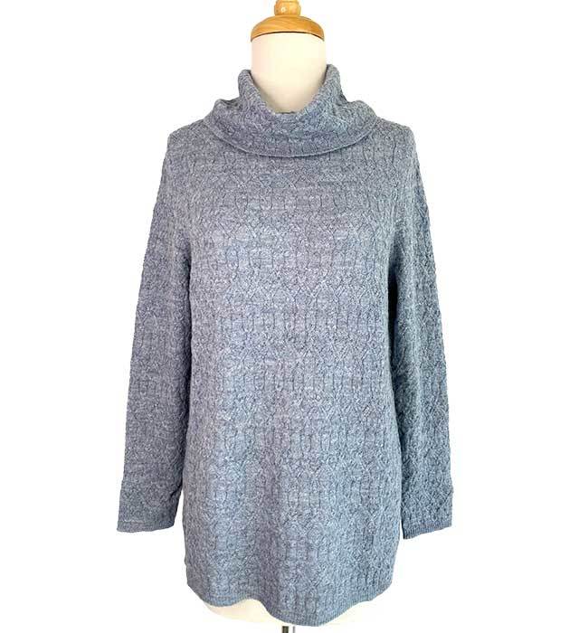 Sienna Cable Sweater - Silver Blue - 1