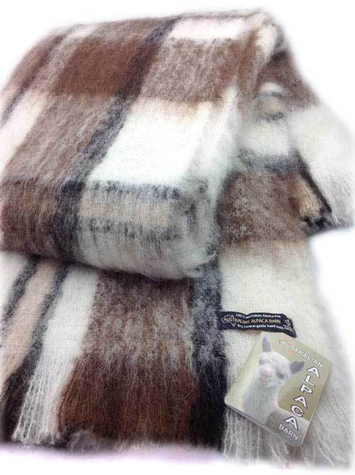 Natural Alpaca Brushed Throw - Apache - 3