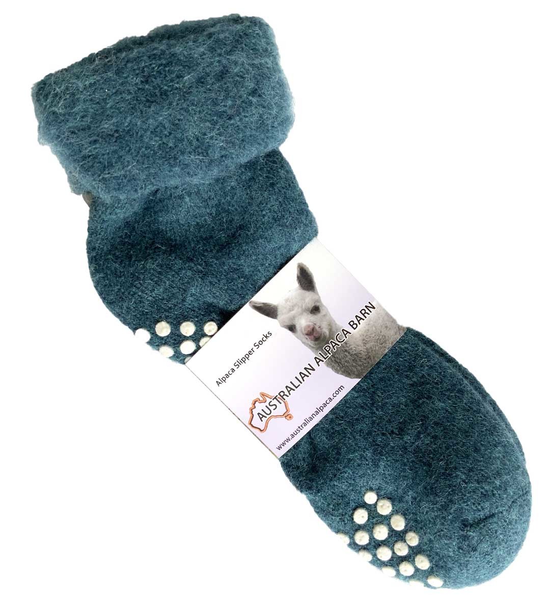 NEW - Alpaca Slipper Socks - Blue - 2