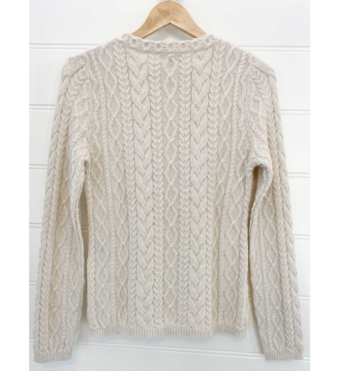 Rosetta Cable Crew Cardigan - Cream - 2