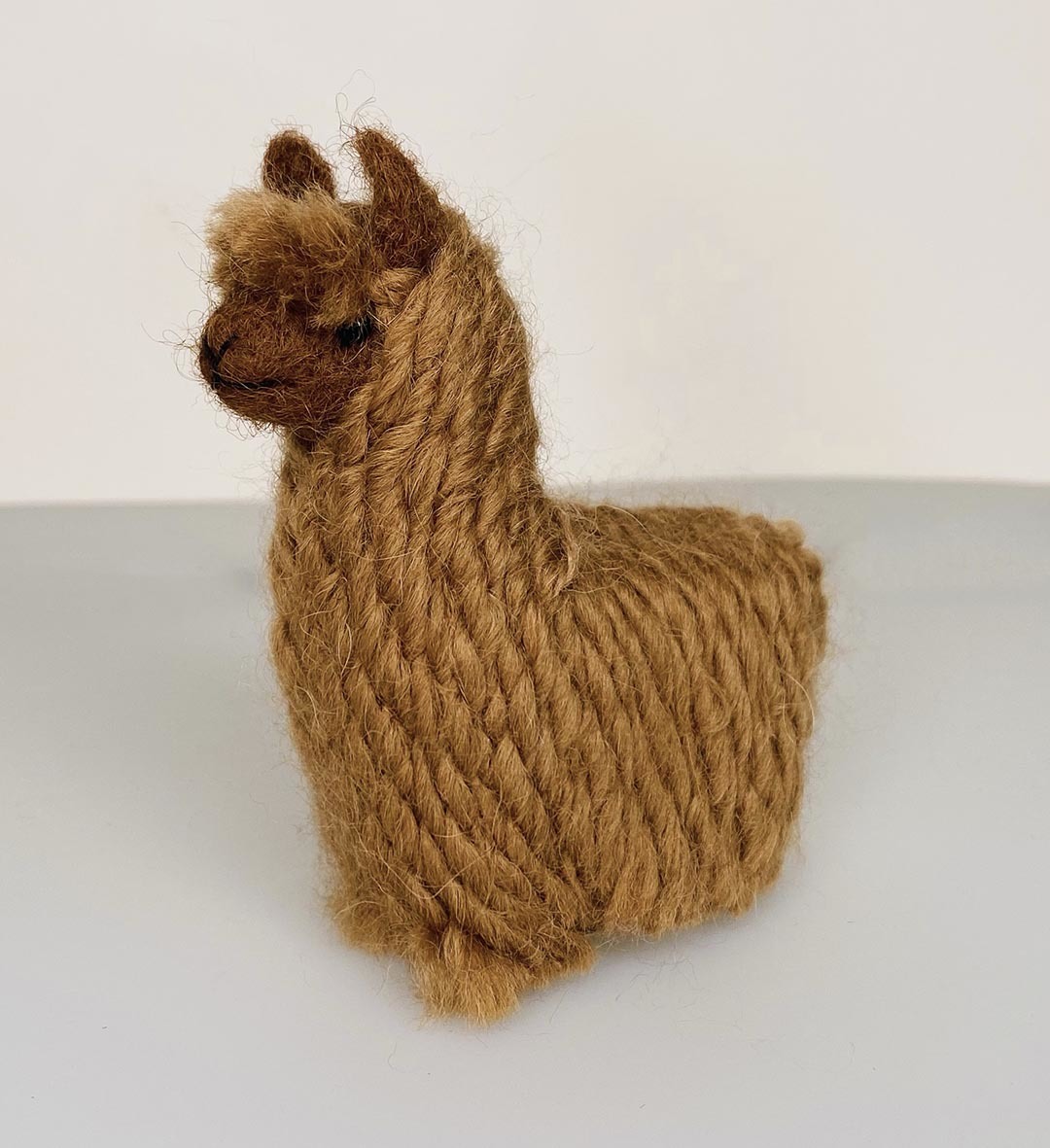 Needle Felted Suri Alpaca Mid Brown 9cm - 1