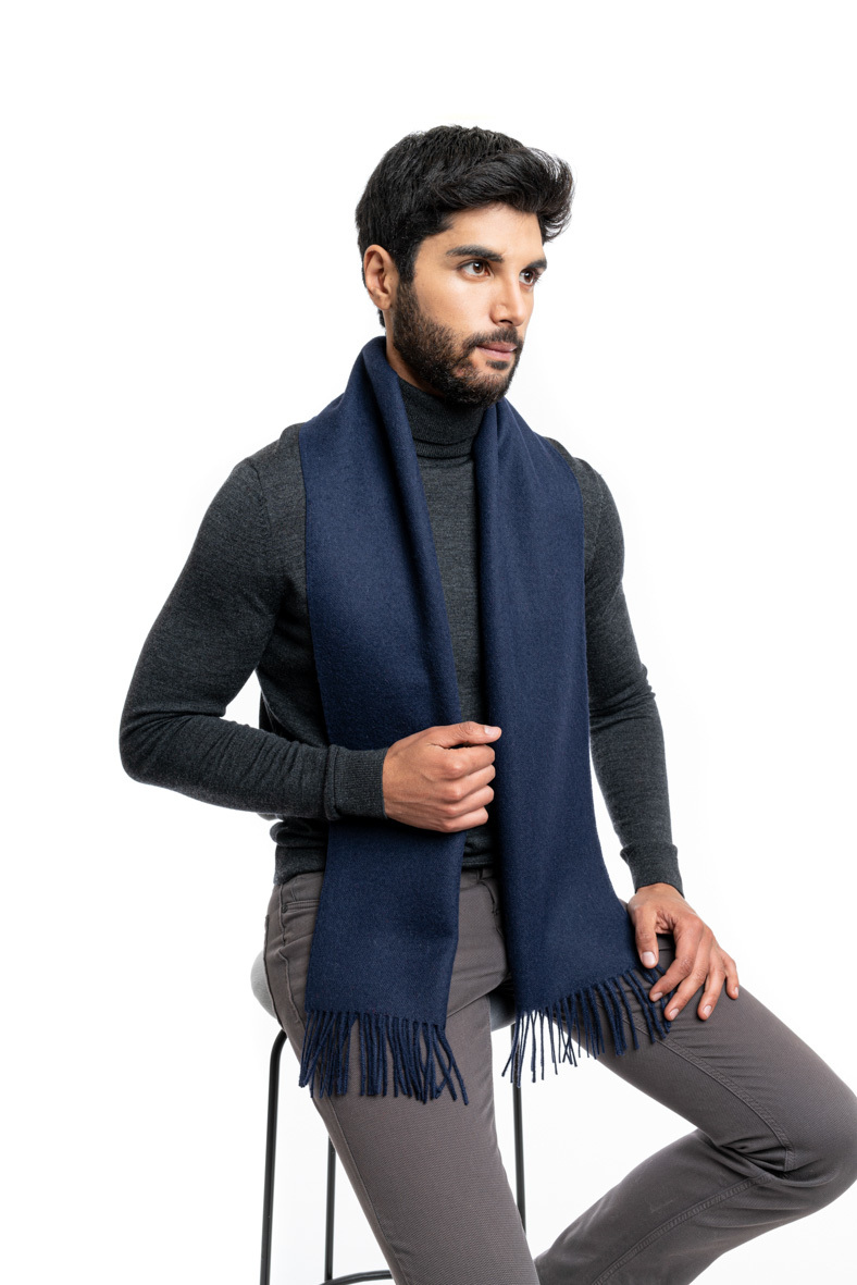 Alpaca Classic Scarf - Navy - 1