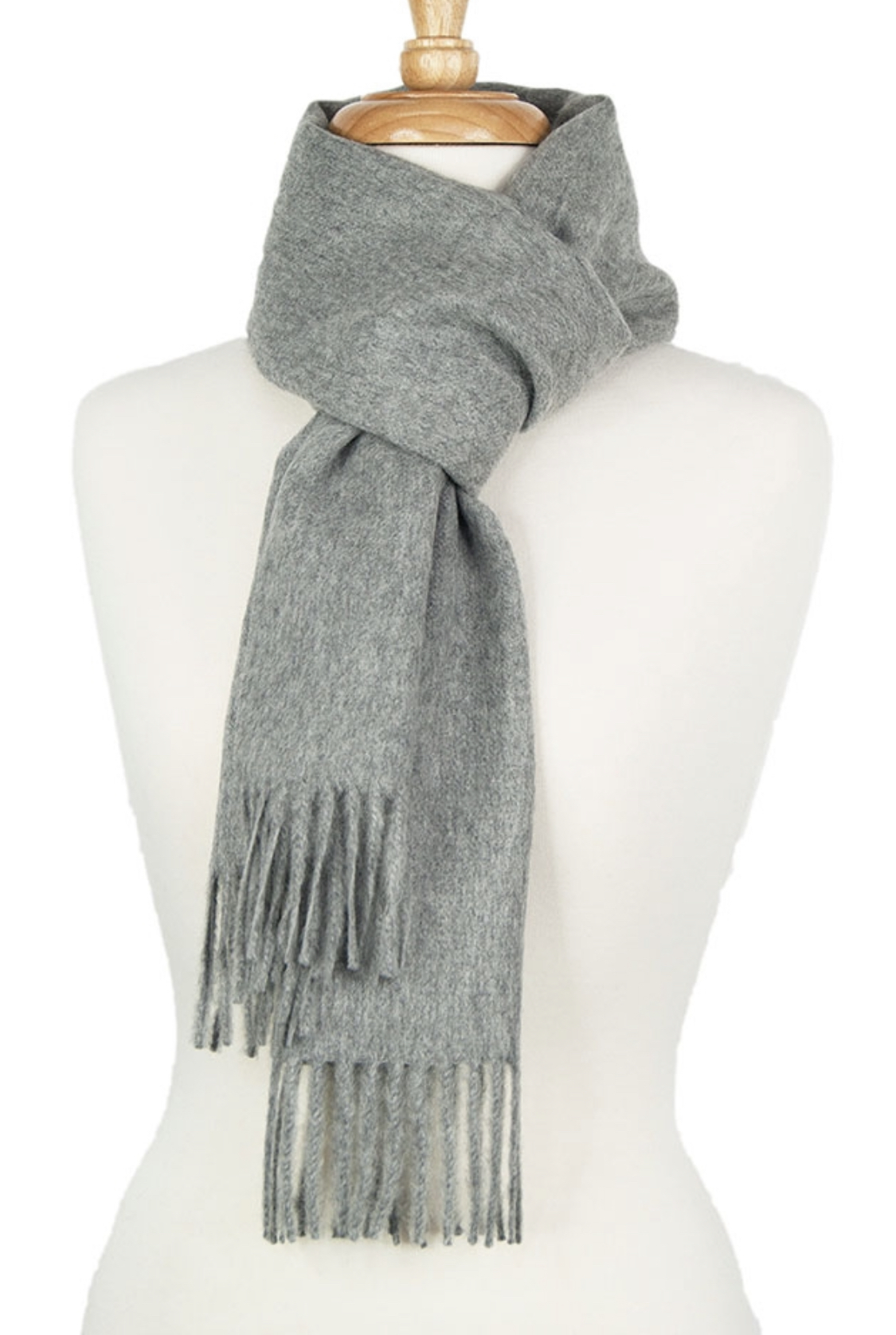 Alpaca Classic Scarf - Mid Grey - 1