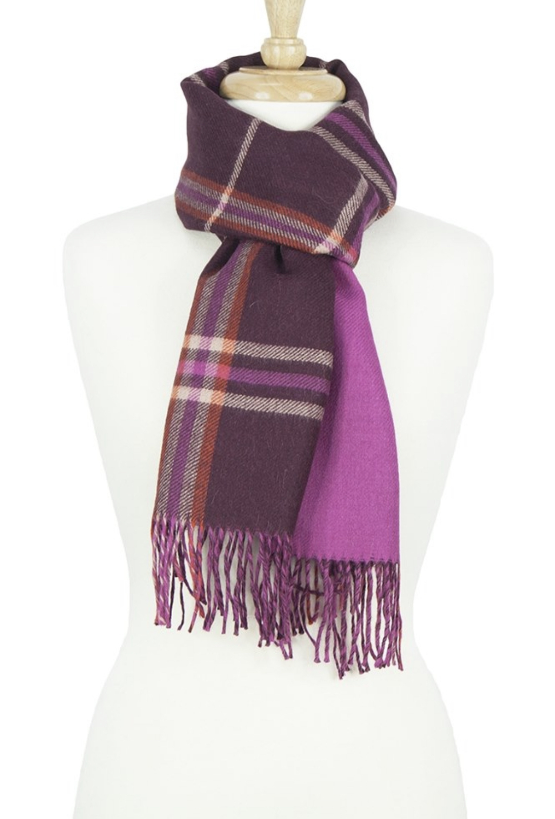 Alpaca Classic Scarf - Pink Stripe - 1