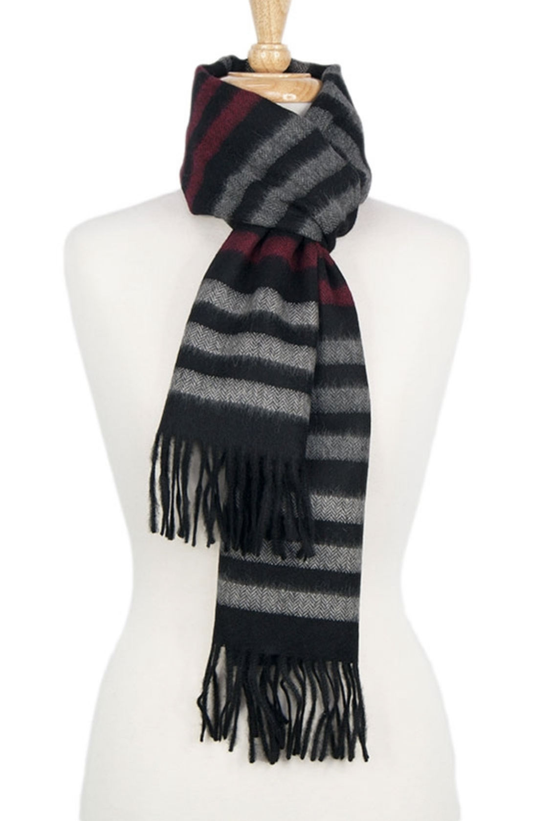 Alpaca Classic Scarf - Black Stripe - 1