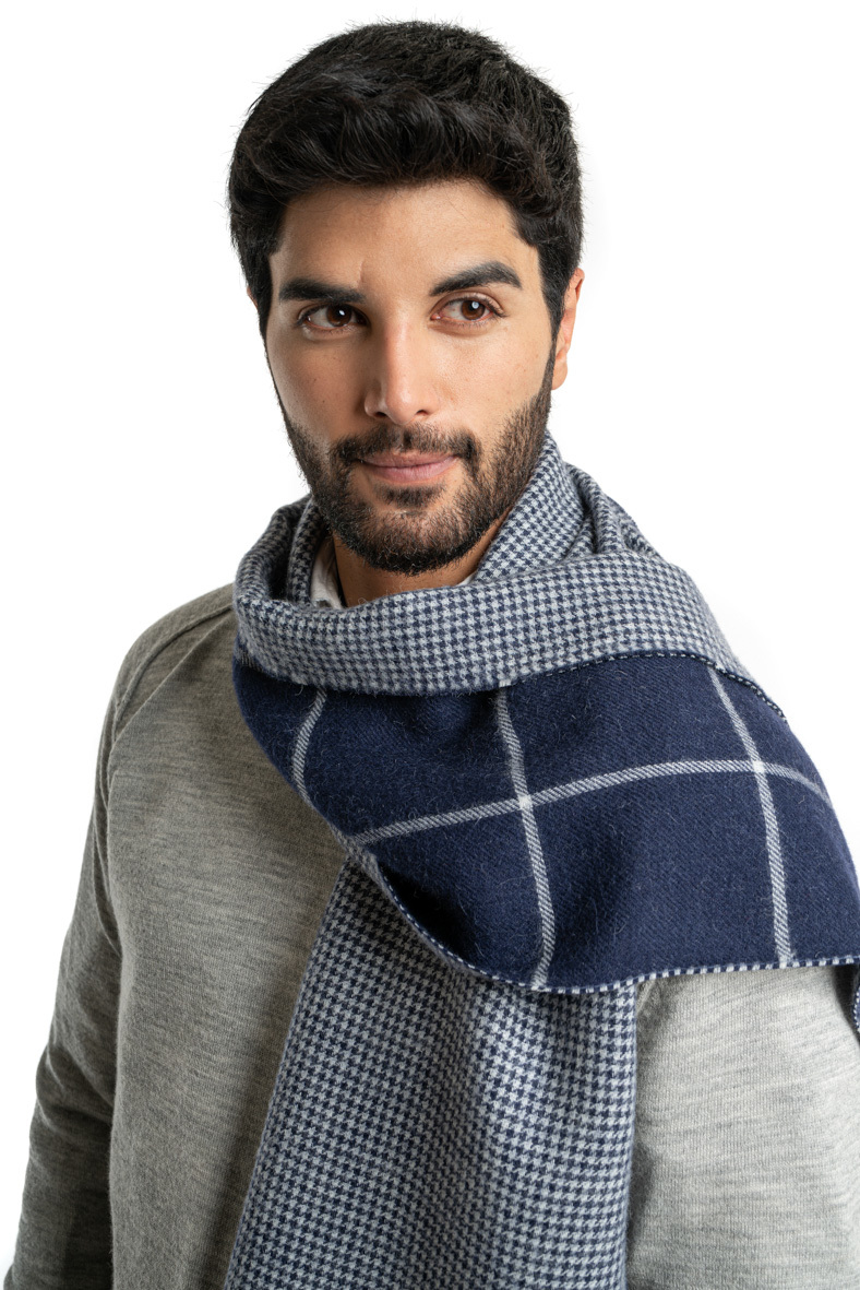 Alpaca Classic Scarf - Nombre Double Sided Navy - 2