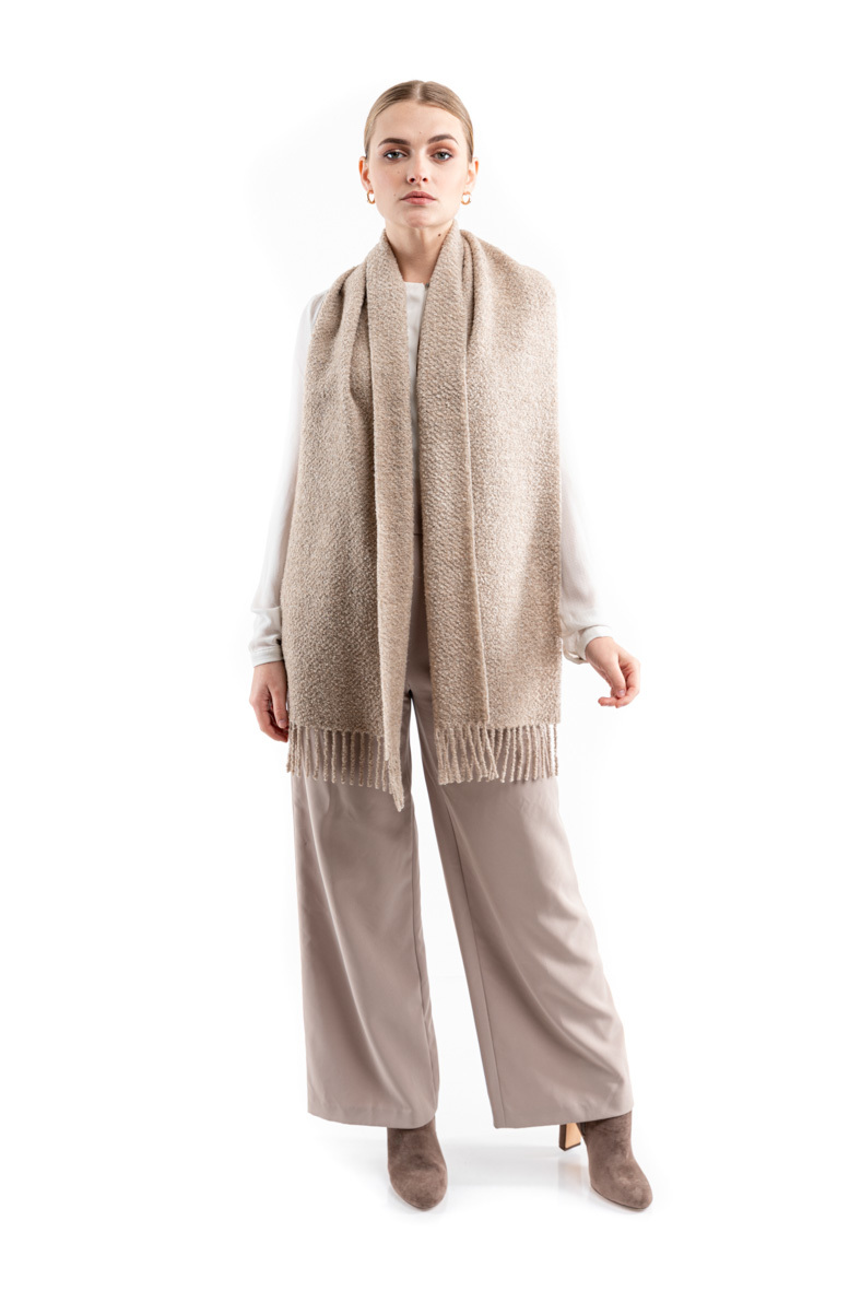 Eco Boucle Scarf - Oatmeal - 1