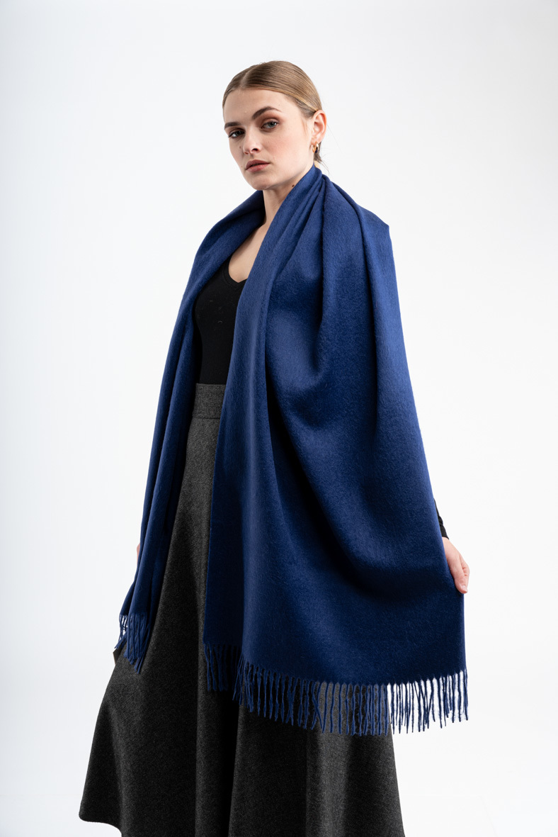 Classic Shawl - Navy - 1