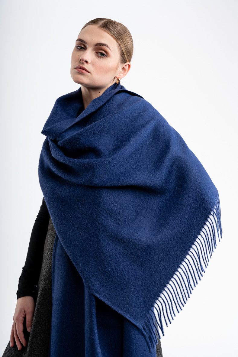 Classic Shawl - Navy - 2