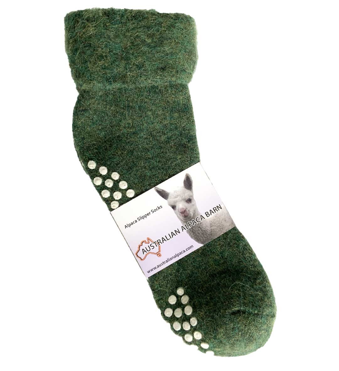 NEW - Alpaca Slipper Socks - Green - 2