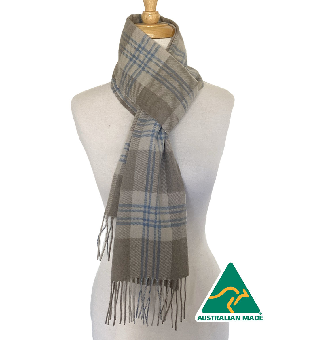 Australian Alpaca Scarf Sandstone Plaid - 1