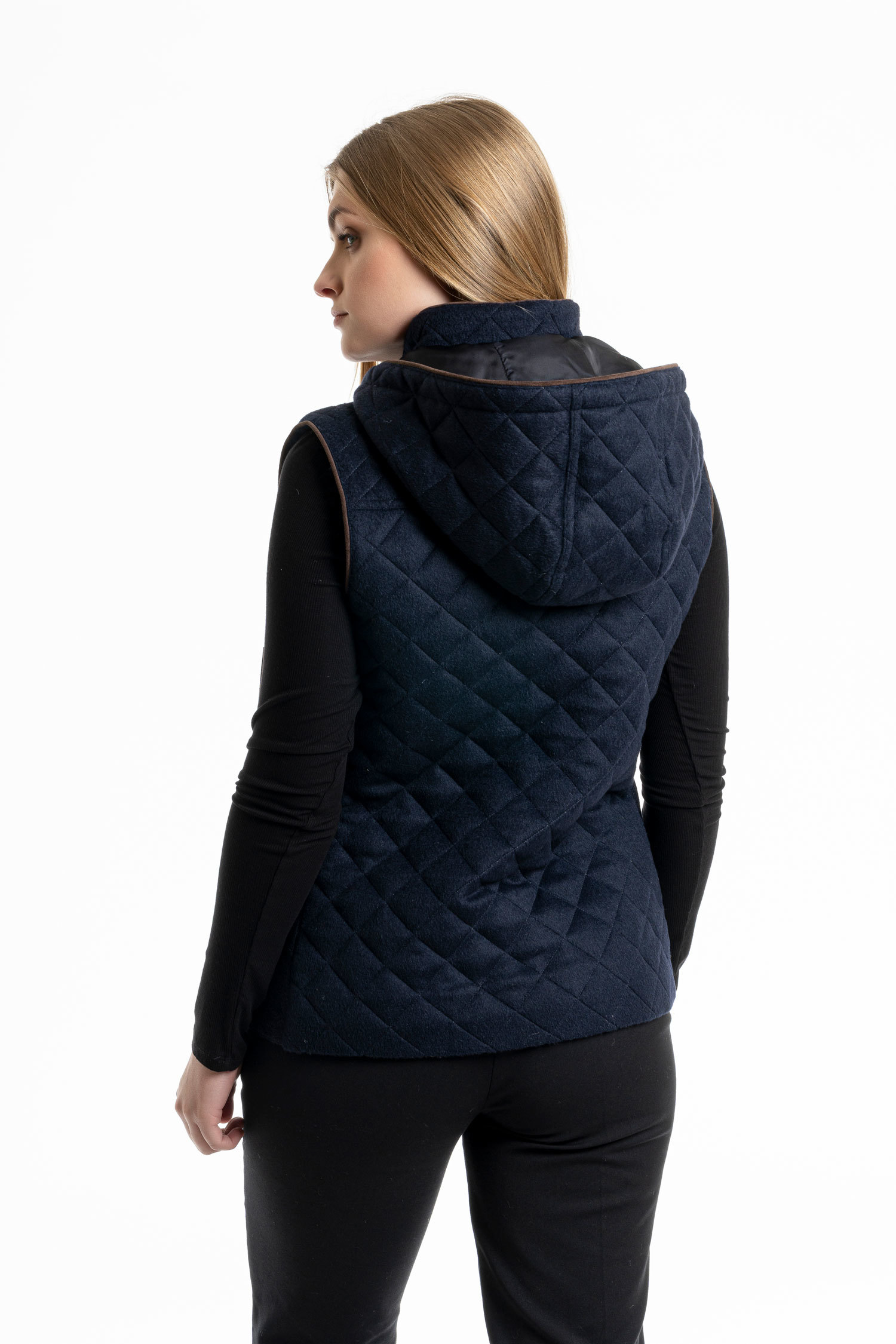 NEW - Ladies Quilted Vest - Navy - 3