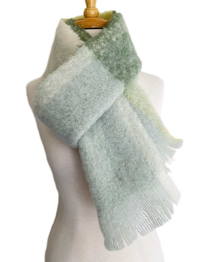 NEW - Alpaca Brushed Scarf - Limelight Check - 1