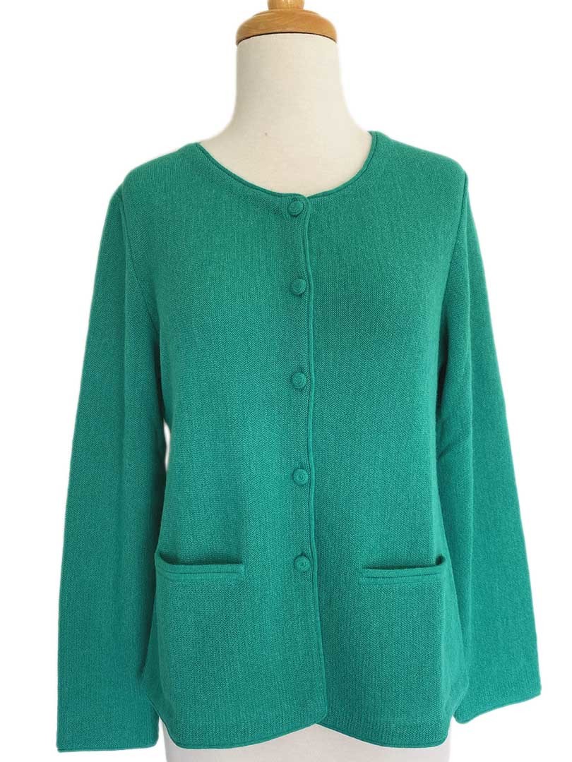 NEW - Leonor Links Crew Cardigan - Emerald - 1