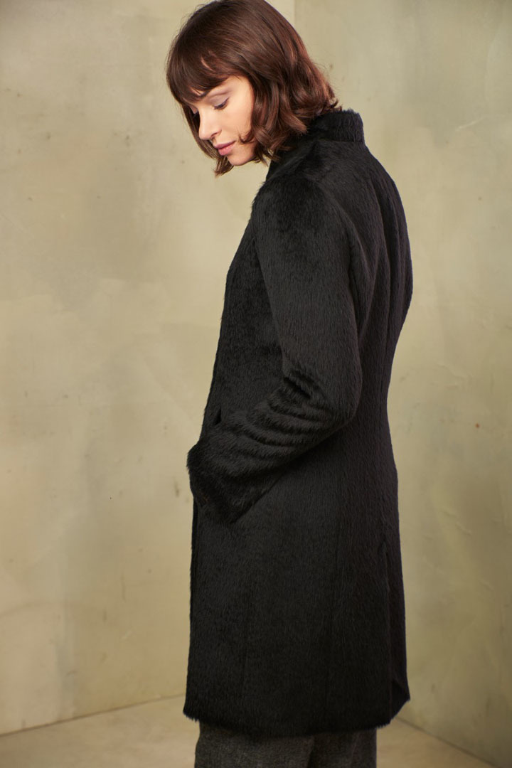 NEW - THEORY COAT ALPACA SURI - BLACK - 2