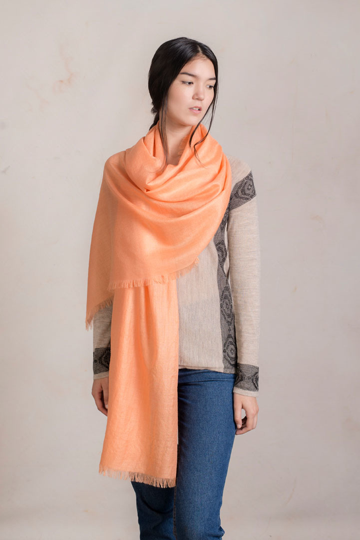 NEW - PATITO SHAWL BABY ALPACA - NARANJA - 2