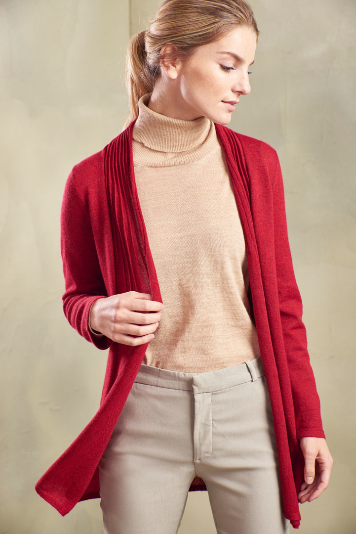 NEW - KAYLA CARDIGAN ROYAL ALPACA - ROSSO - 1