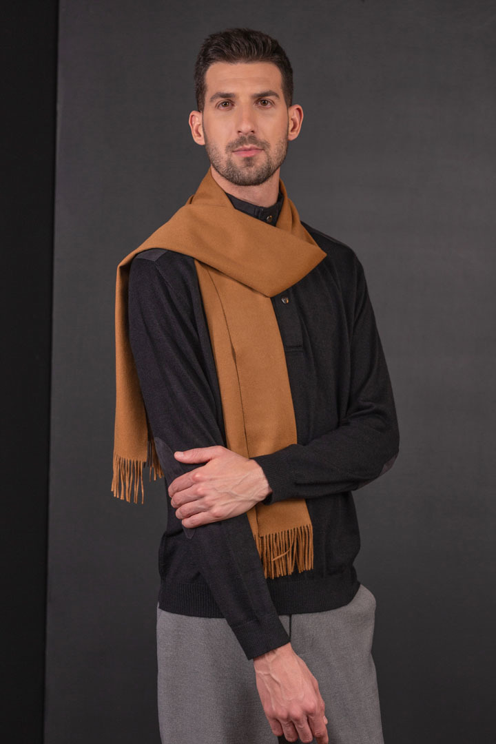 NEW - BASEL 100% VICUNA SCARF - CAMEL - 2