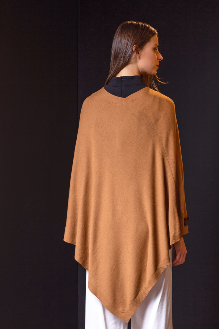 NEW - BERYL 100% VICUNA PONCHO - CAMEL - 2