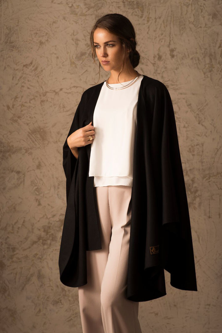 NEW - BARBARA 100% VICUNA CAPE - BLACK - 2