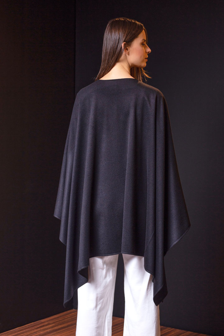 NEW - BARBARA 100% VICUNA CAPE - BLUE - 2