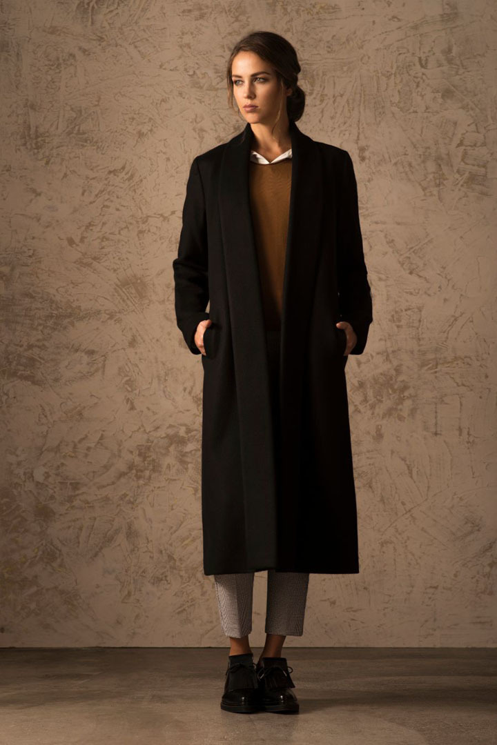 NEW - LONG 100% VICUNA SWING COAT - BLACK - 1