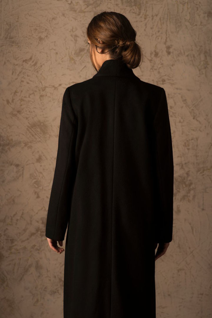 NEW - LONG 100% VICUNA SWING COAT - BLACK - 2